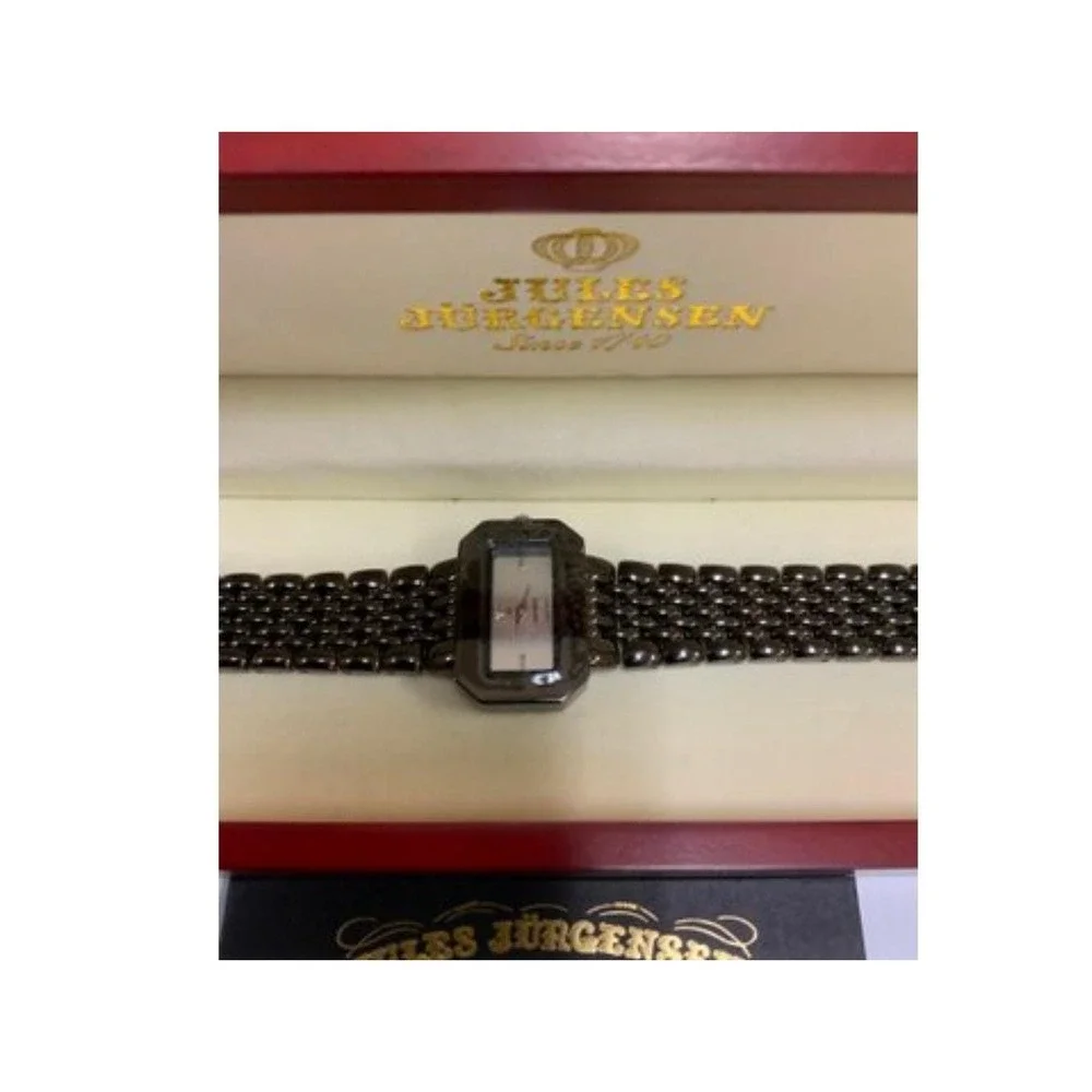 NEW Jules Jurgensen Chronometer Quartz‎  Watch Black Stainless Steel Bracelet